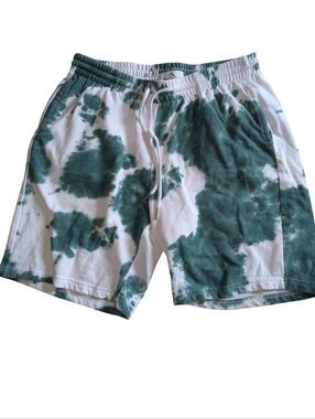 Jordache Green and White Tie-Dye Men's Shorts